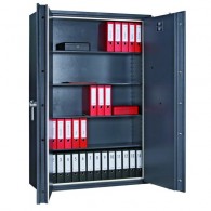 FORMAT Dokumententresor Paper Star Pro 6 im geöffnetem Zustand in RAL 7024 (Graphitgrau)