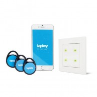 Tapkey Smart Reader weiße Blindabdeckung und iPhone Kombi
