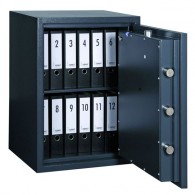 FORMAT Wertschutzschrank Topas Pro 20 im geöffnetem Zustand in Graphitgrau (RAL 7024)