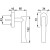 Produktzeichnung HOPPE Las Vegas Fenstergriff E1440Z/US950S
