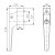 Produktzeichnung KON Fenstergriff für Schwingflügelfenster
