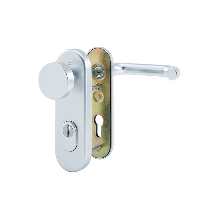 HOPPE Paris Schutzbeschlag mit Zylinder-Abdeckung - F1 Aluminium Natur