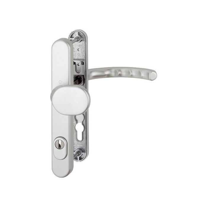 HOPPE Luxembourg Profiltür-Schutzbeschlag mit Zylinder-Abdeckung - Knopf - F1-2 Aluminium Natur matt