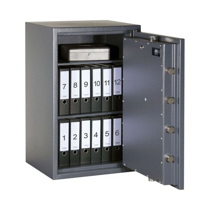 FORMAT Wertschutzschrank Rubin Pro 30 im geöffnetem Zustand in Graphitgrau (RAL 7024)