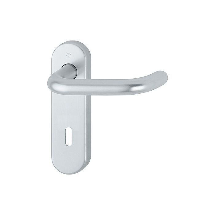 HOPPE Paris Kurzschild-Objektgarnitur - F1 Aluminium Natur - Ovalbart