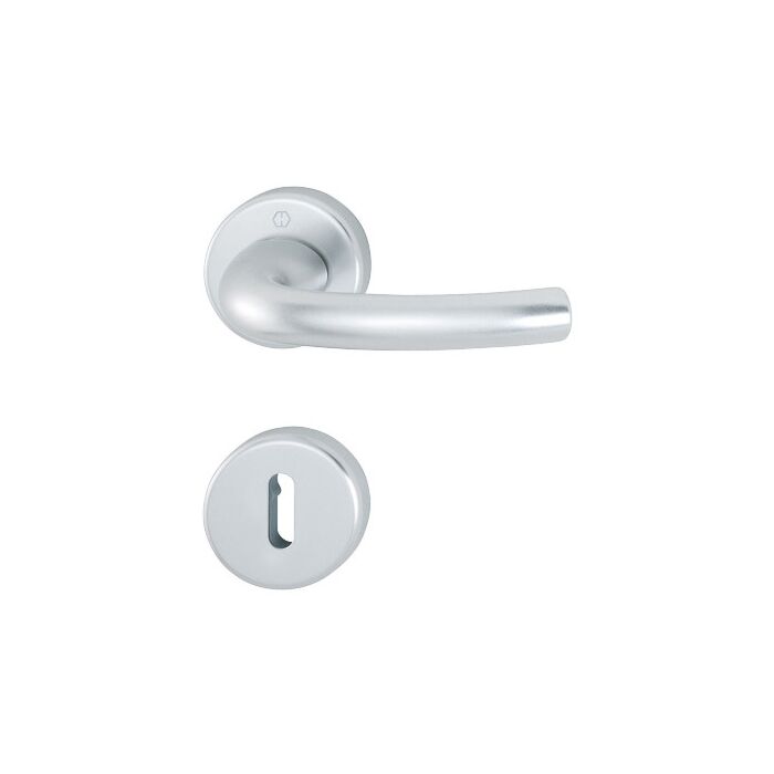 HOPPE Tôkyô Rosetten-Garnitur - F1 Aluminium Natur - Ovalbart