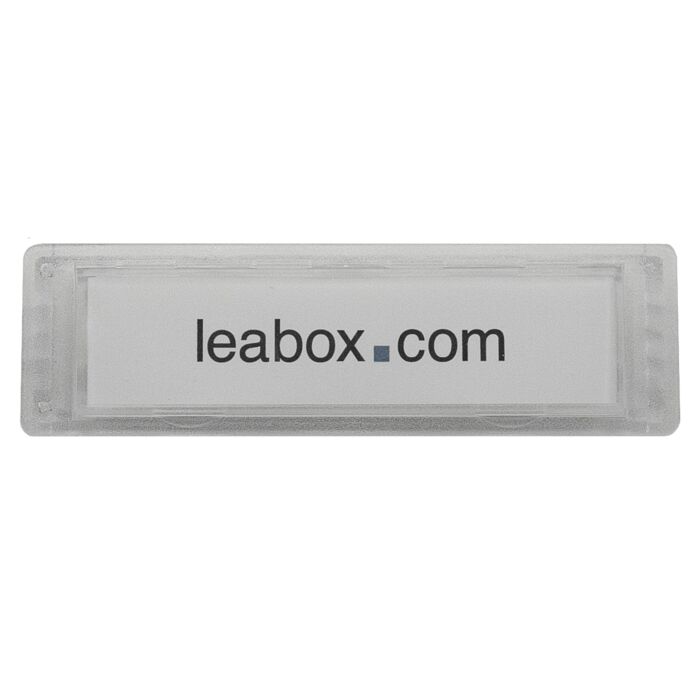 leabox Namensschild klar 75x22