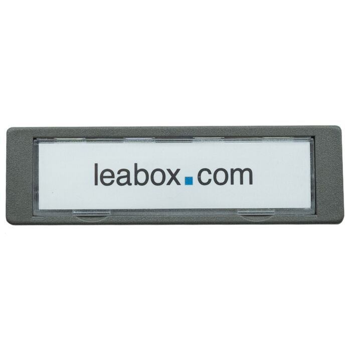 leabox Namensschild grau 75x22