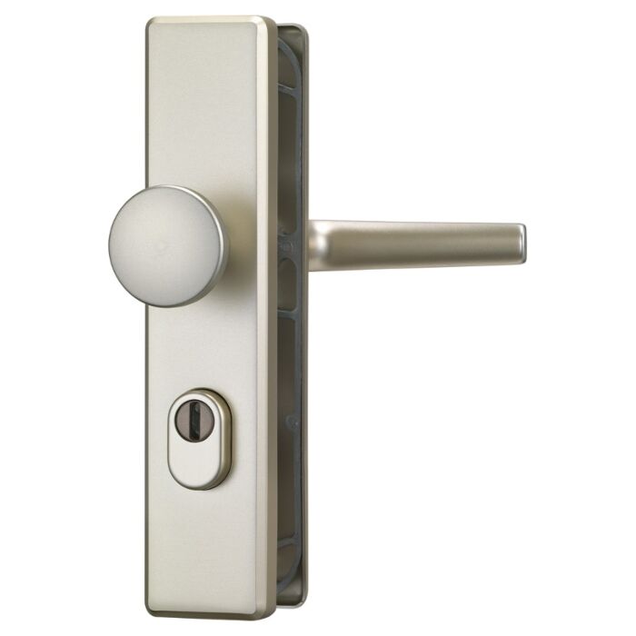 ABUS Schutzbeschlag KLS114 ZS-Klinke-Knauf-F2 Aluminium Neusilber