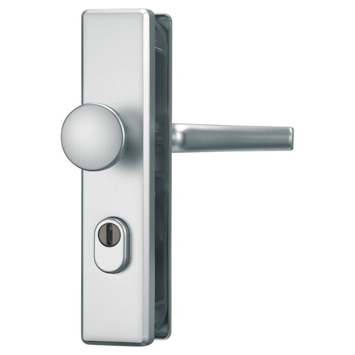 ABUS Schutzbeschlag KLS114 ZS-Klinke-Knauf-F1 Aluminium Natur