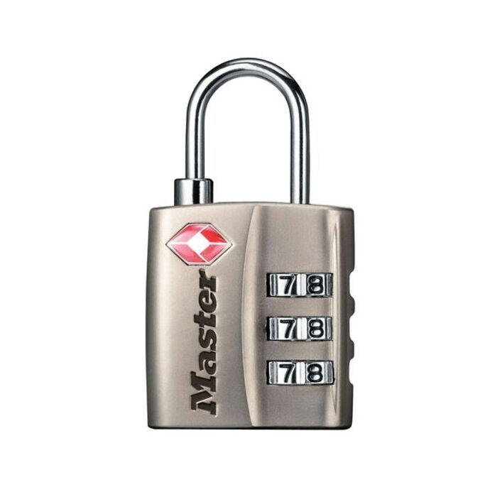 Master Lock TSA Zahlen-Vorhangschloss - nickel matt