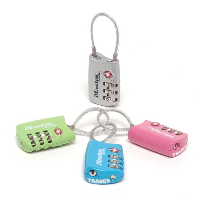 Master Lock TSA Zahlen-Vorhangschloss 4688EURD mit Stahlkabel