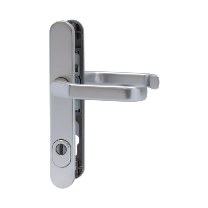 ABUS Schmalrahmenbeschlag SRG92N ZS-Klinke-Klinke-F1 Aluminium Natur