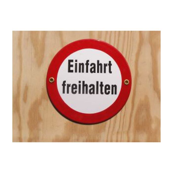 Münder-Email Schild - "Einfahrt freihalten"
