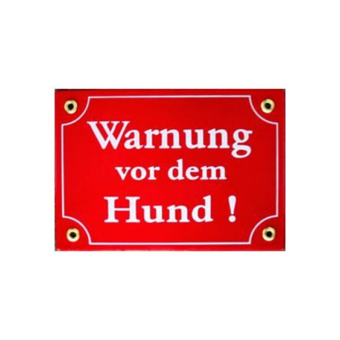 Münder-Email Schild - "Warnung vor dem Hund!"