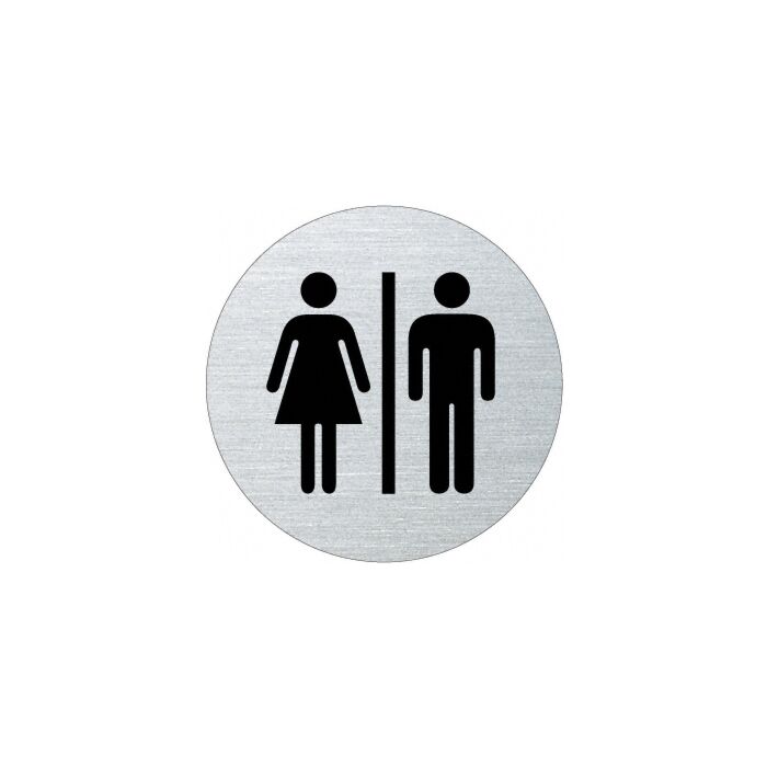 Ofform Edelstahlschild - Frau / Mann