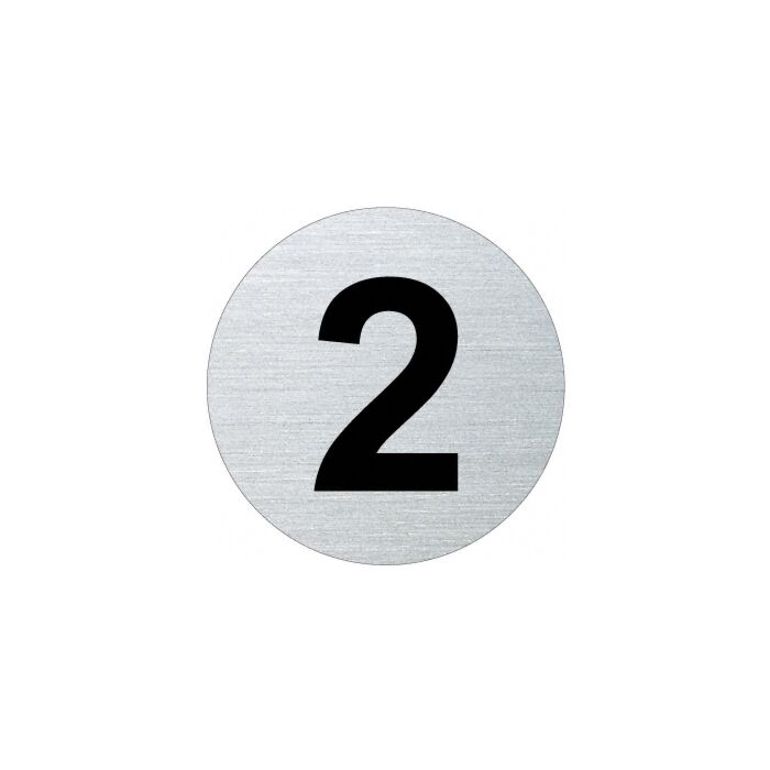 Ofform Edelstahlschild - Ziffer 2