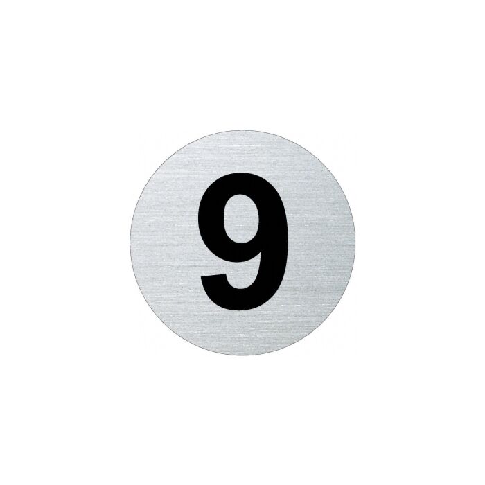 Ofform Edelstahlschild - Ziffer 9