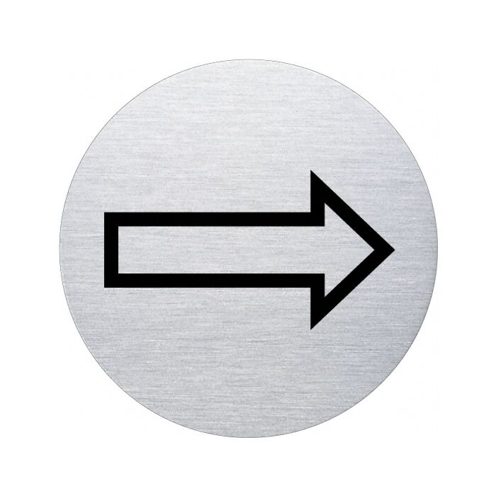 Ofform Edelstahlschild - Pfeil nach rechts
