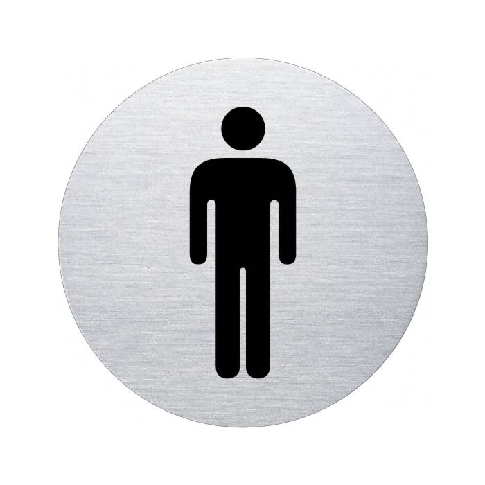 Ofform Edelstahlschild - WC Mann