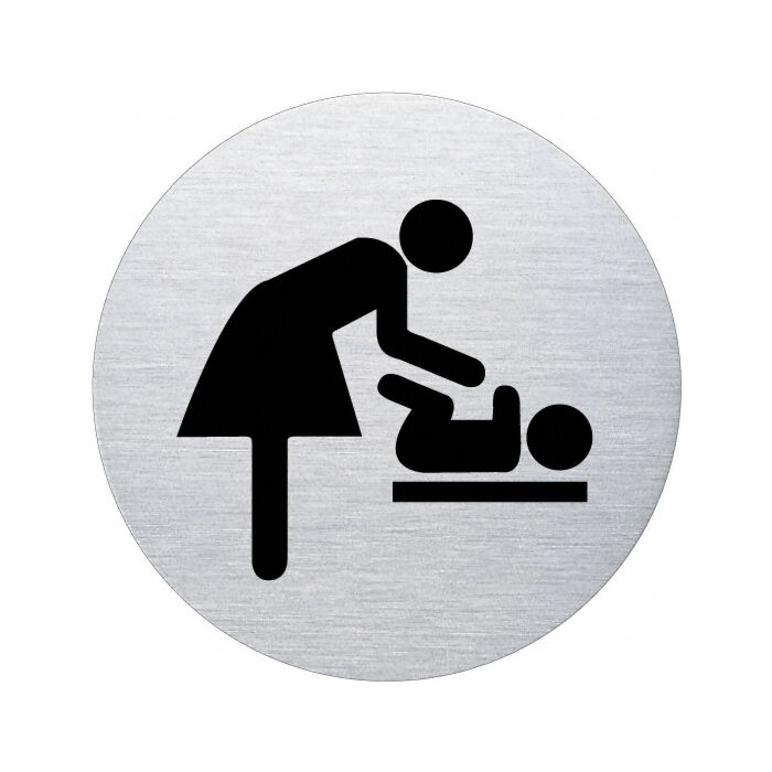 Ofform Edelstahlschild - Wickelraum