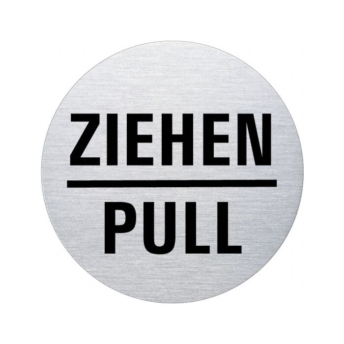 Ofform Edelstahlschild - Ziehen / Pull