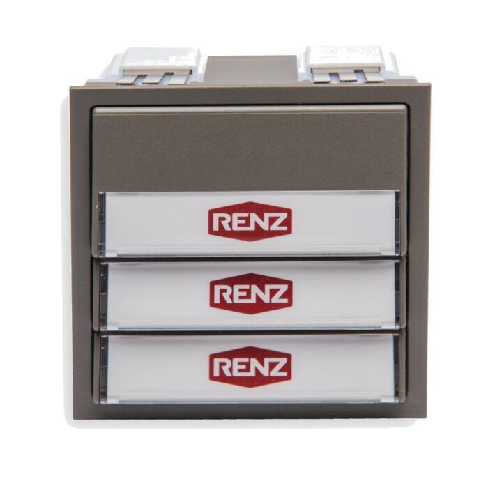 RENZ Tastenmodul mit 3 Klingeltaster - Quarzgrau (RAL 7039)