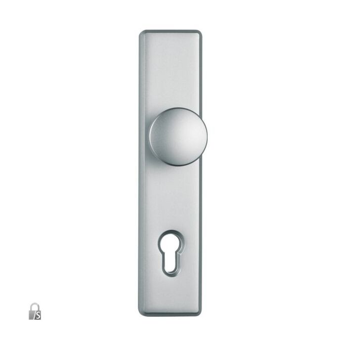 ABUS Schutzbeschlag KLS 114-Klinke-Knauf-F1 Aluminium Natur