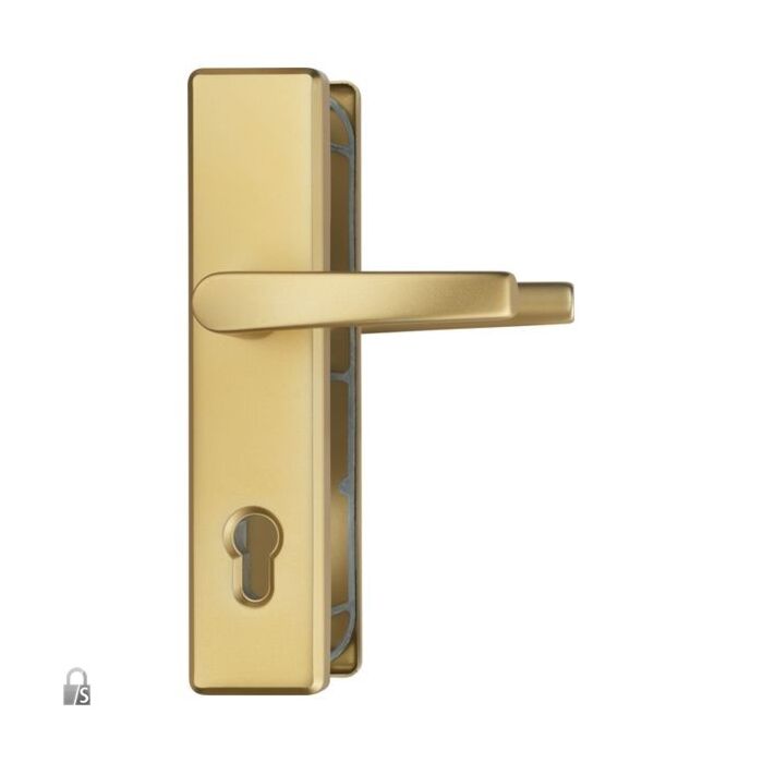 ABUS Schutzbeschlag KLS 114-Klinke-Klinke-F3 Aluminium Gold