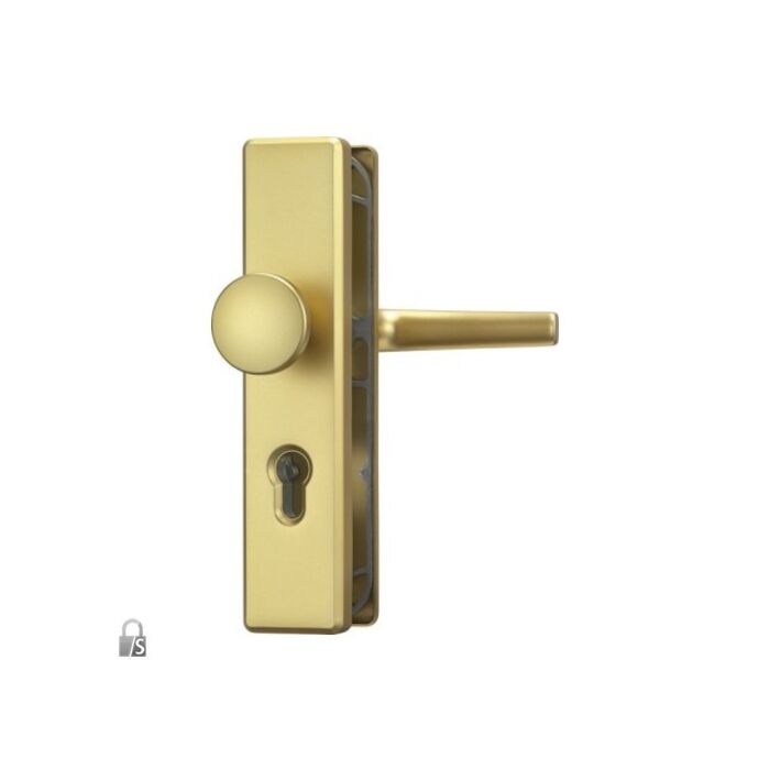ABUS Schutzbeschlag KLS 114-Klinke-Knauf-F3 Aluminium Gold