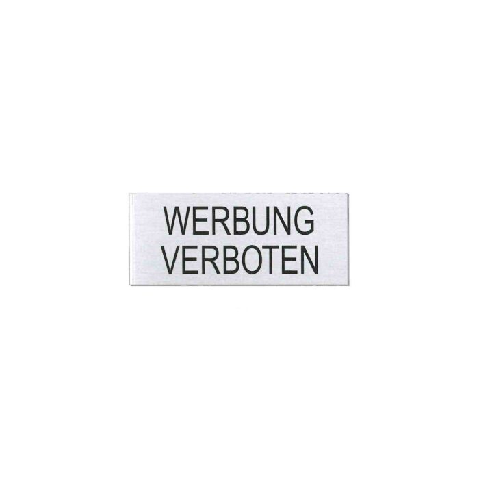Ofform Briefkastenschild "Werbung verboten"