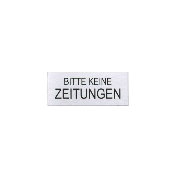 Ofform Briefkastenschild "Bitte keine Zeitung"