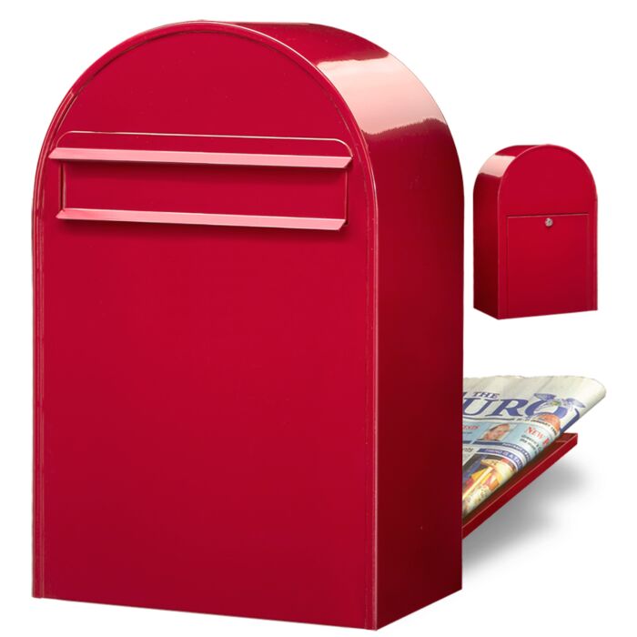 BOBI Stahl-Briefkasten Classic B-Signalrot (RAL 3001)