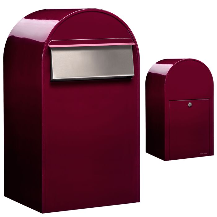 BOBI Briefkasten Grande B-Weinrot (RAL 3005