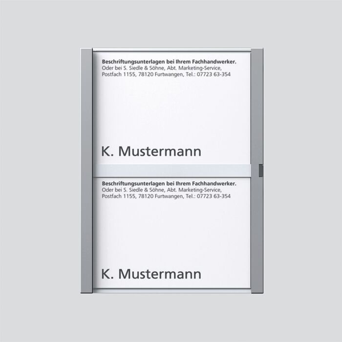 SSS Siedle Namensschild -silber-metallic