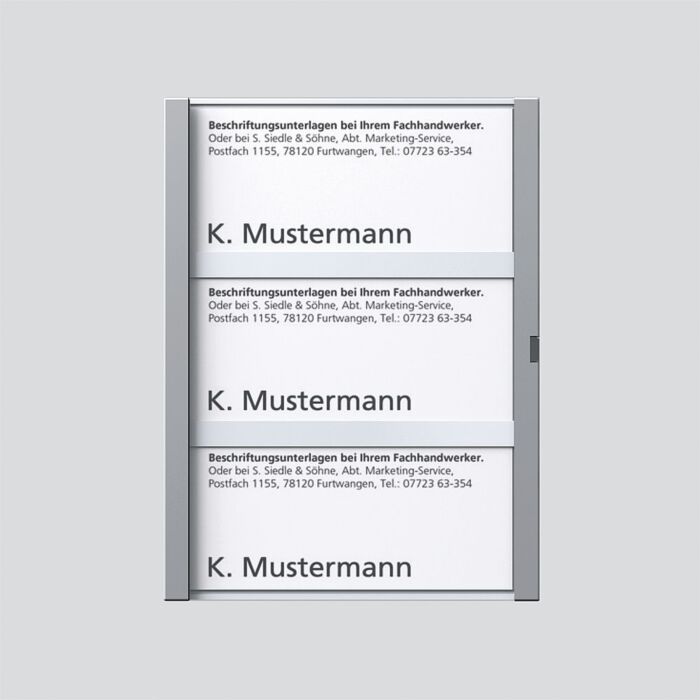 SSS Siedle Namensschild -silber-metallic