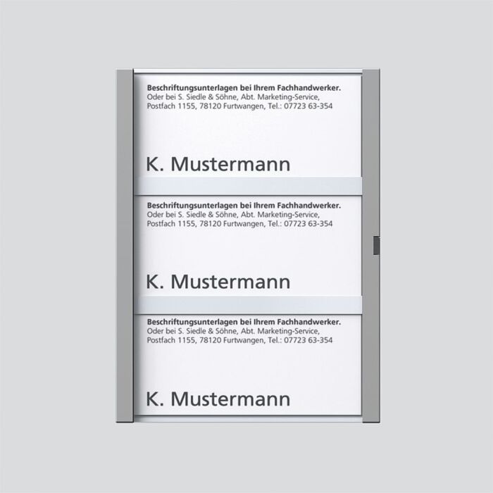 SSS Siedle Namensschild -titan-metallic