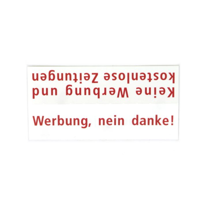 RENZ Kunststoff-Namenschildeinlage - Werbung Nein danke