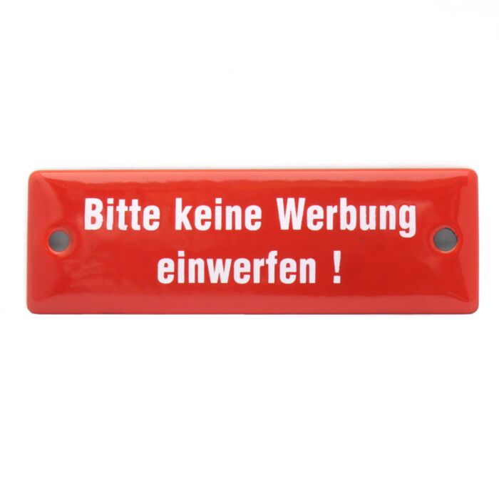 Münder-Email Schild - "Bitte keine Werbung einwerfen!"