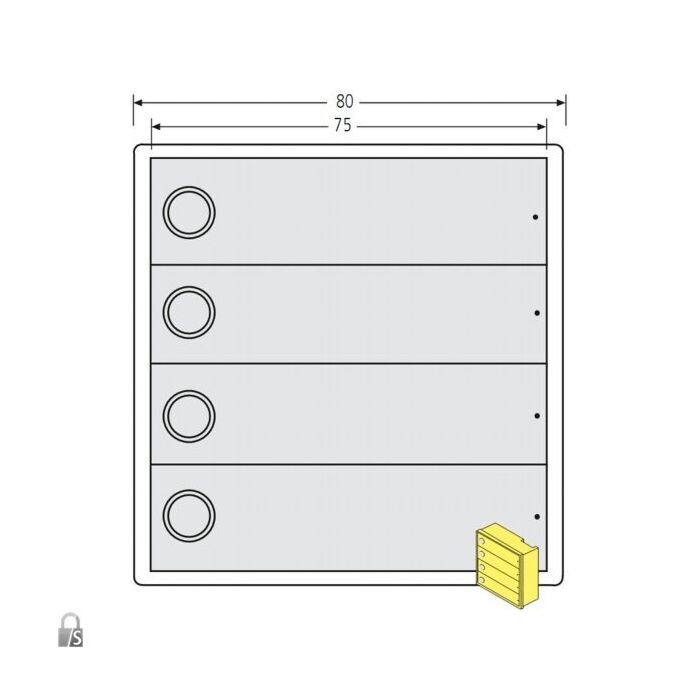 RENZ Tastenmodul RSA2 kompakt - 4 Klingeltaster