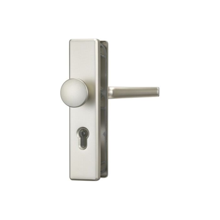 ABUS Schutzbeschlag KLN 314-Klinke-Knauf-F2 Aluminium Neusilber