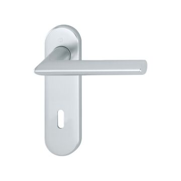 HOPPE Stockholm Kurzschild-Garnitur - F1 Aluminium Natur - Ovalbart