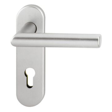 HOPPE Amsterdam Kurzschild-Garnitur 1400/353KH - F1 Aluminium Natur - PZ