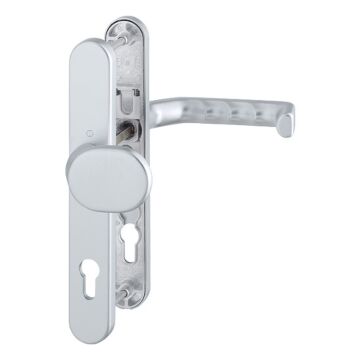 HOPPE Liverpool Profiltür-Langschildbeschlag - gekröpfter Knopf - F1-2 Aluminium Natur matt