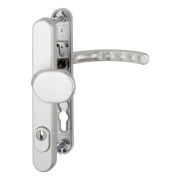 HOPPE Luxembourg Profiltür-Schutzbeschlag mit Zylinder-Abdeckung - Knopf - F1-2 Aluminium Natur matt