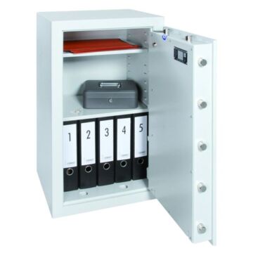FORMAT Wertschutzschrank Orion 70-410 im geöffnetem Zustand in Lichtgrau (RAL 7035)