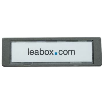 leabox Namensschild grau 75x22