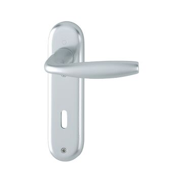 HOPPE New York Kurzschild-Garnitur 1810/273KP - F1 Aluminium Natur - Ovalbart