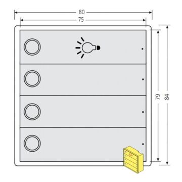 RENZ Tastenmodul RSA2 kompakt - 3 Klingel- & 1 Lichttaster