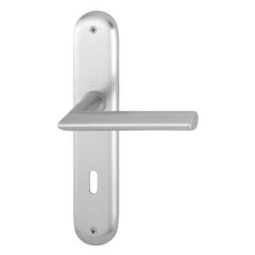HOPPE Stockholm Langschild-Garnitur 1140/273P - F1 Aluminium Natur - Ovalbart